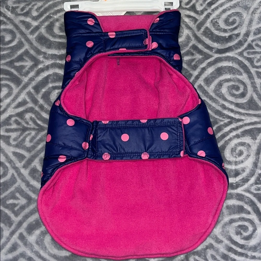 Dog Puffer Jacket with Polka Dots by Top Paw NWT